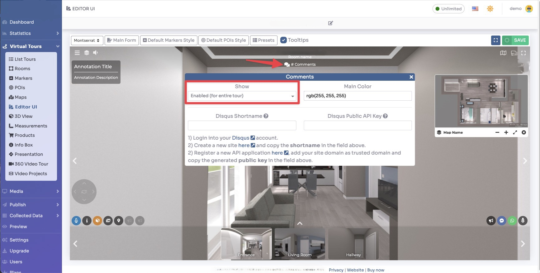 Editor UI - Comment icon