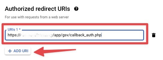 Add authorized redirect URI