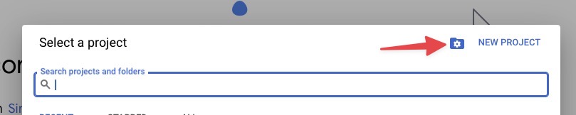 Create New Project screen