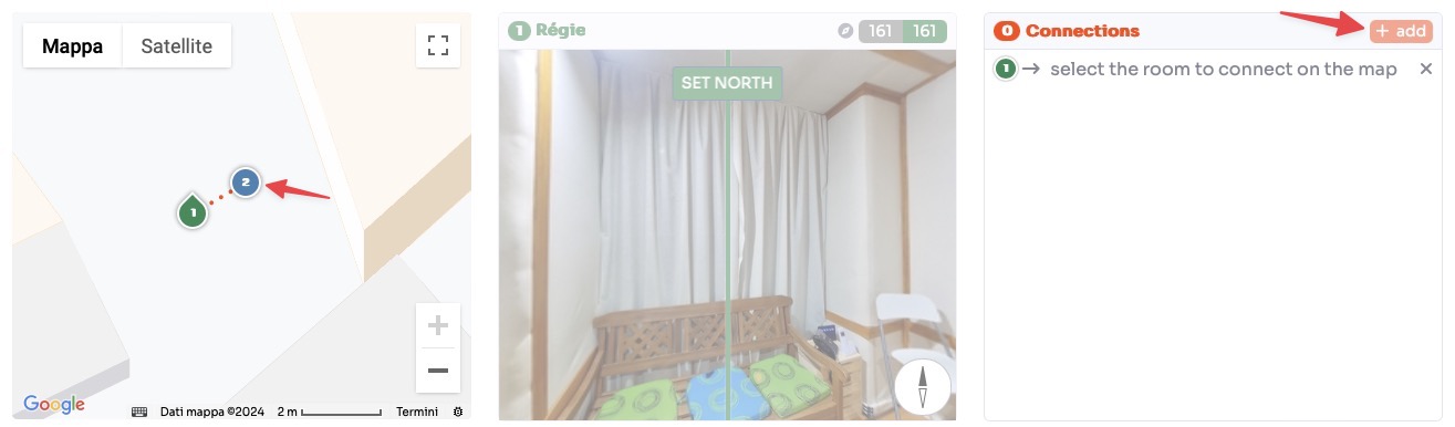 Add connections between rooms on map