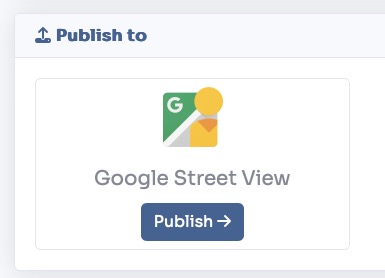Publish button with Google Street View logo
