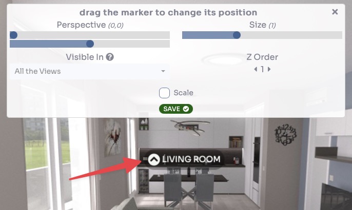 Icon marker drag and position