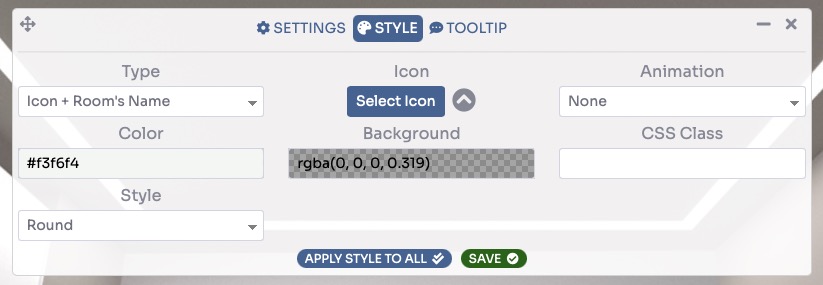 Marker edit popup - style tab