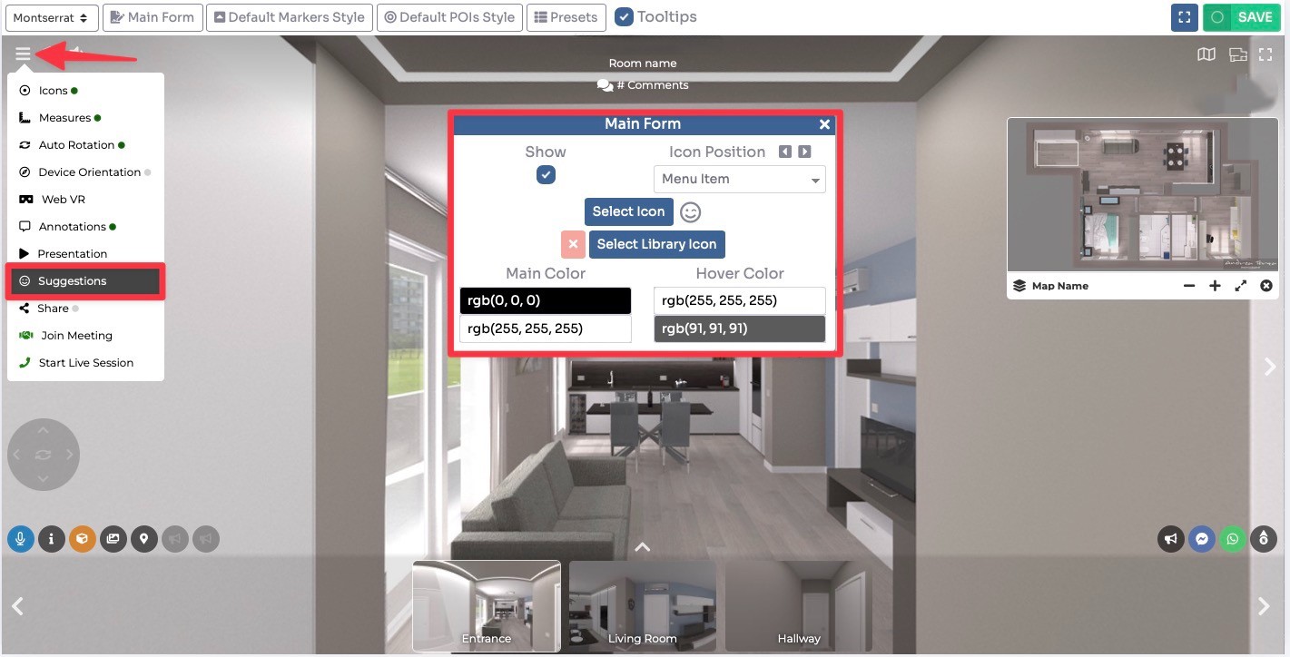 Editor UI - place and style main form button
