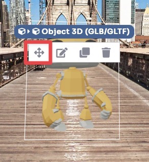 3D Object - click Move to enter rotation mode
