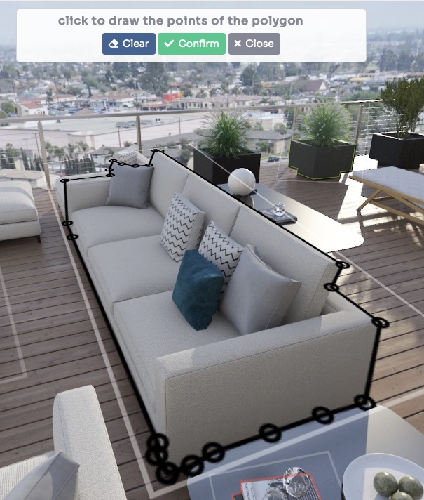 Selection Area - click to draw shape then Confirm