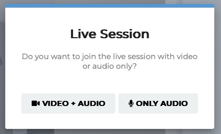 Choose to share video and audio or audio only