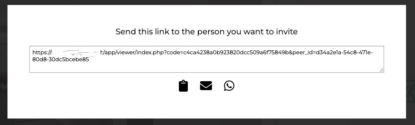 Share live session link with invited person