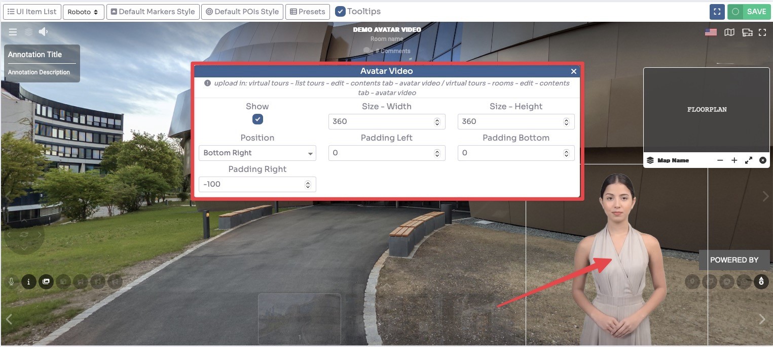 Editor UI - Avatar Video size and position settings